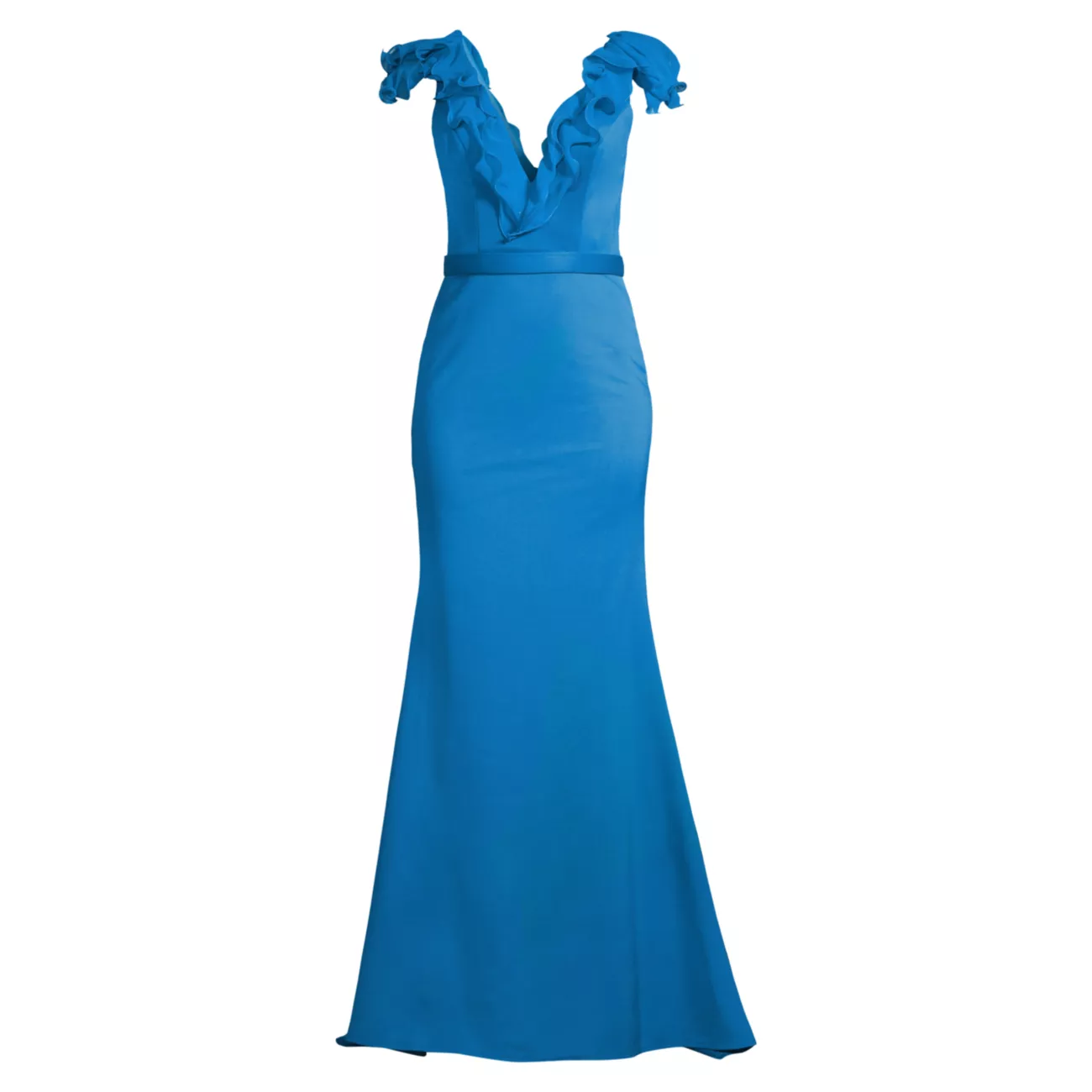 Платье силуэта «русалка» с оборками и V-образным вырезом Basix