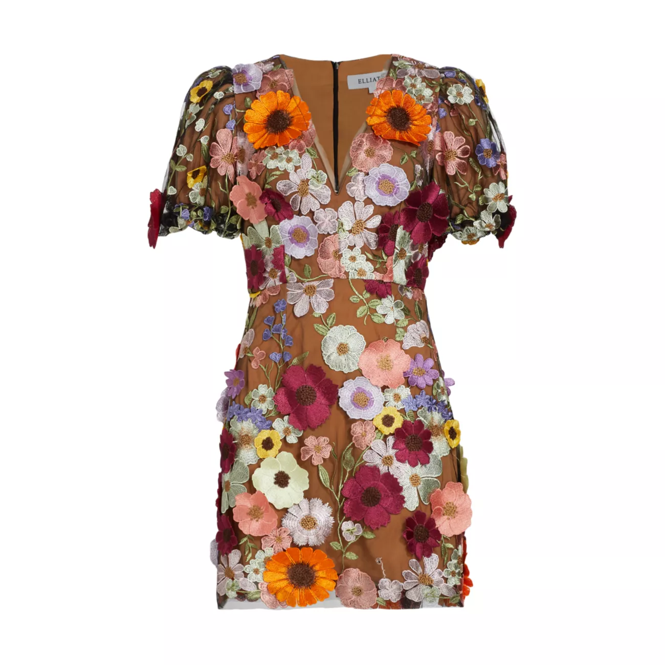 Мини-платье Rosalind с цветочной аппликацией Elliatt