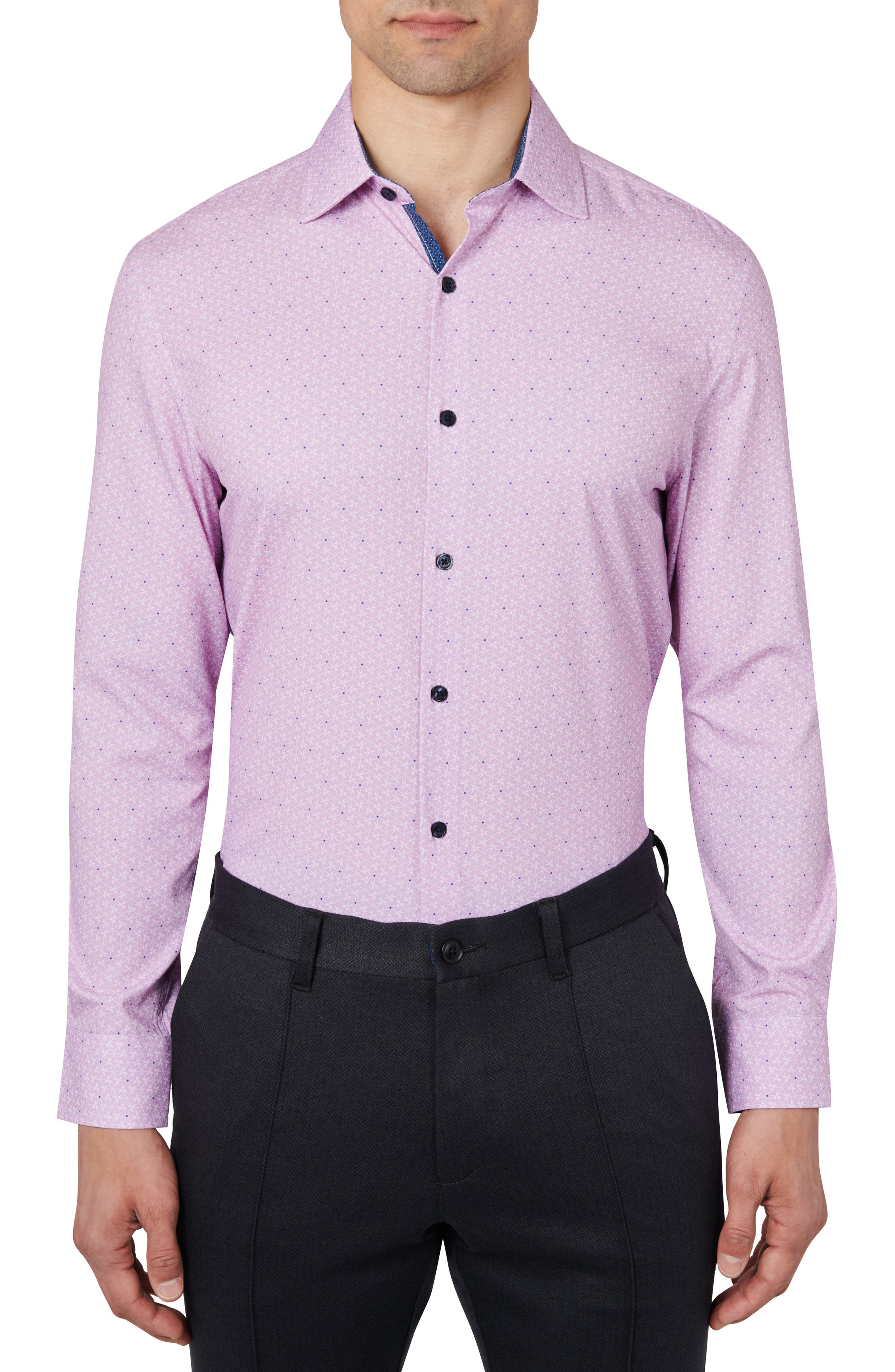 Классическая рубашка узкого кроя с абстрактным цветочным принтом W.R.K