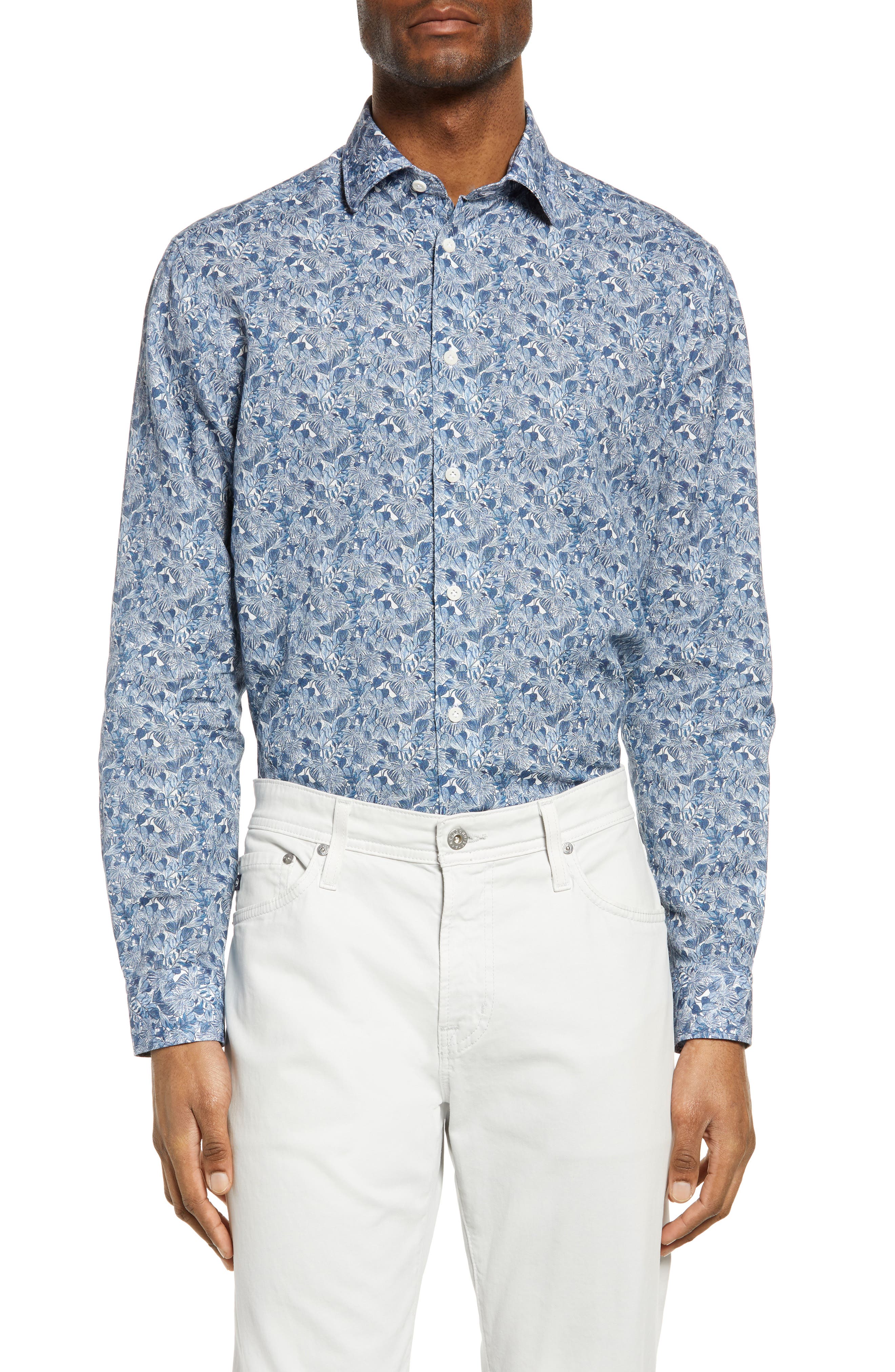Abott Tropical Linen & Cotton Button-Up Shirt Jack Victor