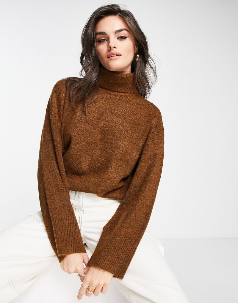  Зимний коричневый свитер с высоким воротником с напуском M Lounge M Lounge