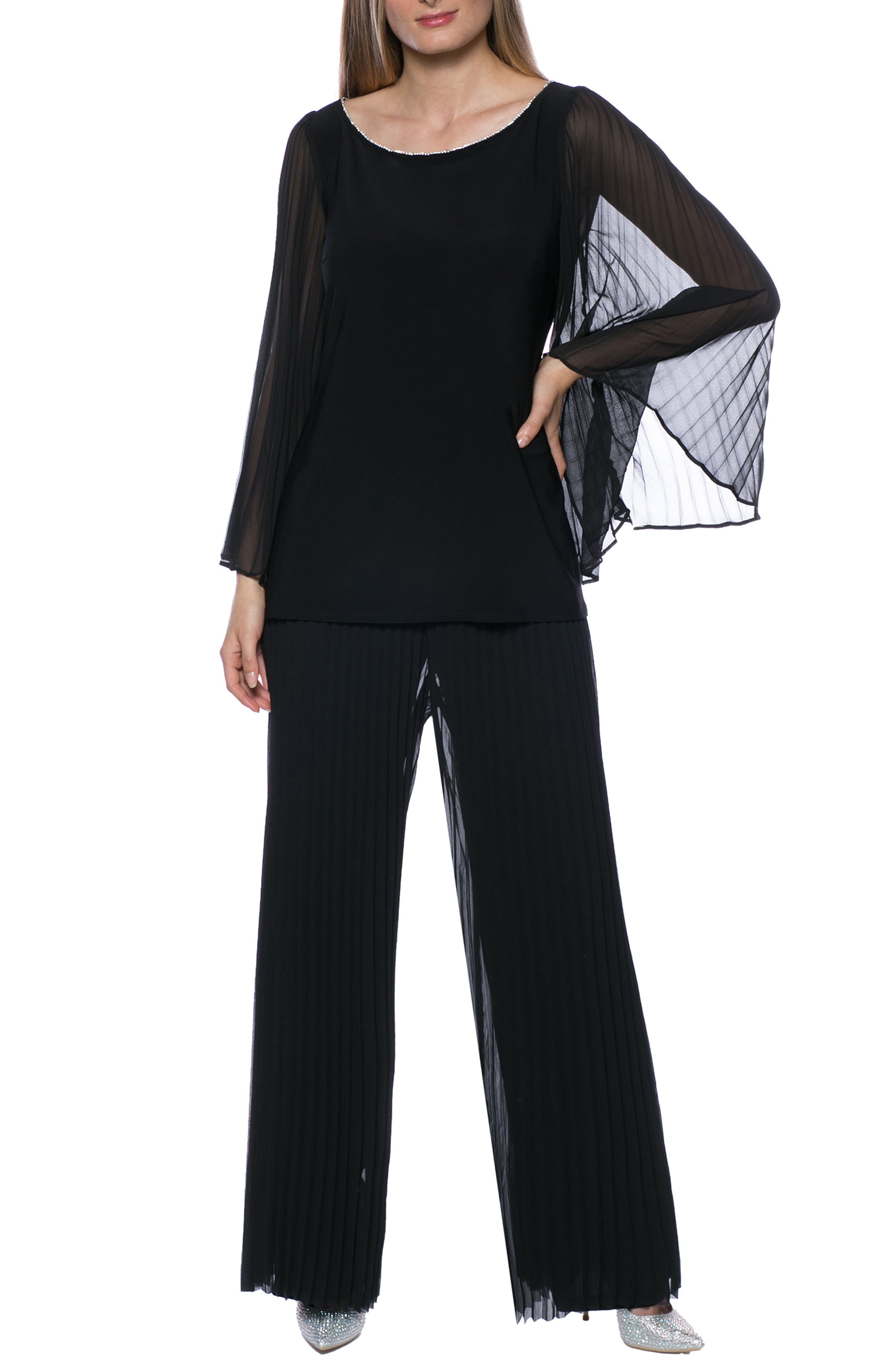Плиссированная шифоновая блуза и брюки, комплект из 2 предметов MARINA