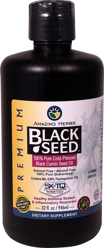 Масло черного тмина премиум-класса Amazing Herbs — 32 жидких унции Amazing Herbs
