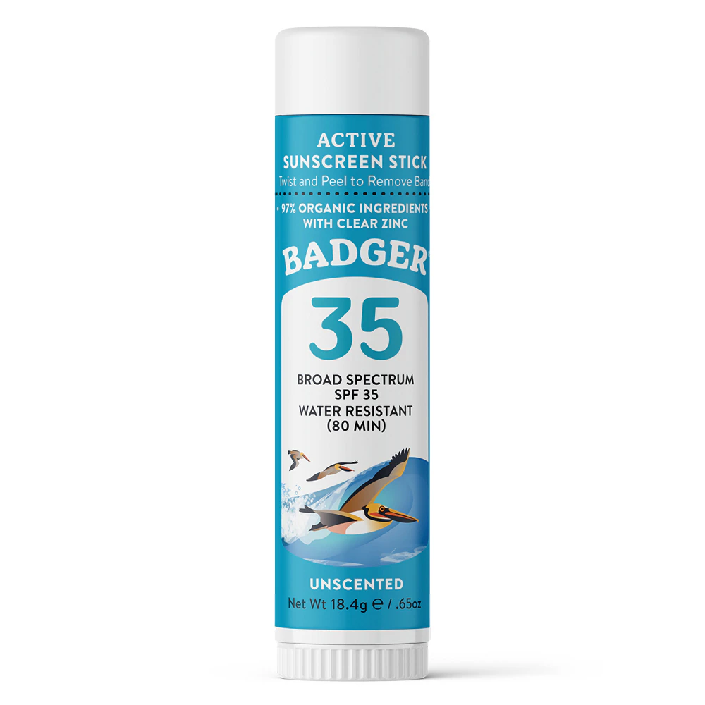 Badger SPF 35 Активный Минеральный Солнцезащитный Стик для Лица – 0,65 унции Badger Basket