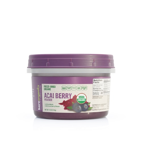 Acai Berry Powder (Порошок) -- 4 oz (Унции) BareOrganics