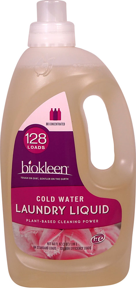 Жидкие ферменты и экстракты цитрусовых для стирки в холодной воде - 64 жидких унции - 128 загрузок Biokleen