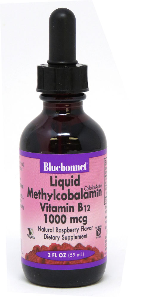 Bluebonnet Nutrition Жидкий метилкобаламин, витамин B12, натуральная малина, 1000 мкг, 2 жидких унции Bluebonnet Nutrition