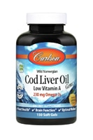 Cod Liver Oil Gems™ Low Vitamin A Lemon -- 230 mg - 150 Softgels (Мягкие капсулы) Carlson