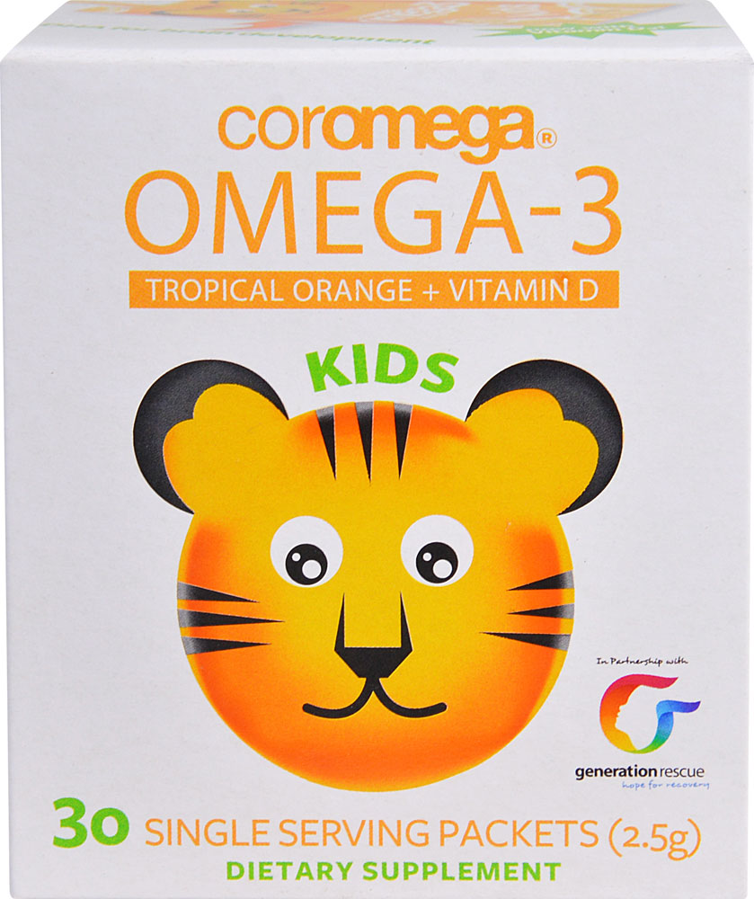 Coromega Omega 3 Kids Tropical Orange — 30 пакетиков Coromega