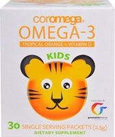 Omega 3 Kids Тропический Апельсин - 30 пакетиков - Coromega Coromega