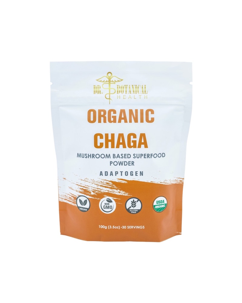 Organic Chaga Mushroom Powder (Порошок) -- 3.5 oz (Унции) Dr. Botanical Health