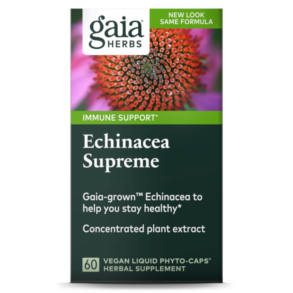 Gaia Herbs Echinacea Supreme -- 60 вегетарианских жидких фито-капсул Gaia Herbs