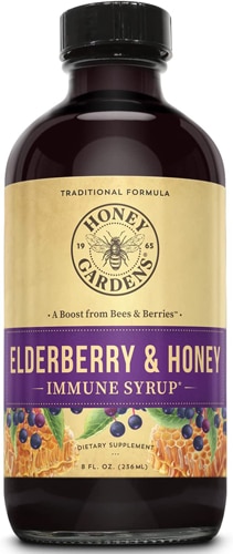 Иммунный сироп из бузины и меда — 8 жидких унций Honey Gardens