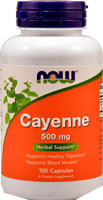 ТЕПЕРЬ Cayenne -- 500 мг -- 100 капсул NOW Foods