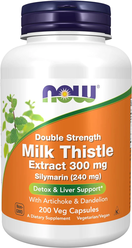 Double Strength Milk Thistle -- 300 mg - 200 Veg Capsules (Вегетарианские капсулы) NOW Foods