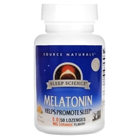 Melatonin Orange -- 5 mg - 50 Lozenges (Пастилки) Source Naturals