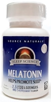 Sleep Science Melatonin Peppermint -- 2.5 mg - 120 Lozenges (Пастилки) Source Naturals