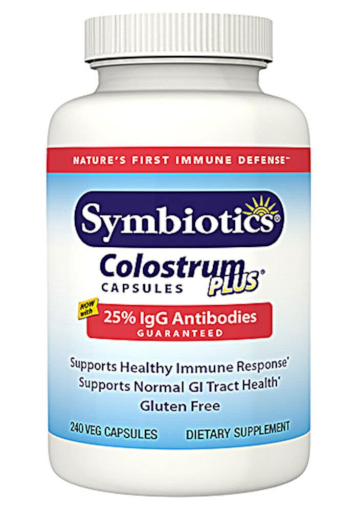 Symbiotics Colostrum Plus® -- 240 вегетарианских капсул Symbiotics