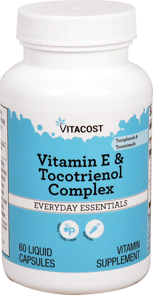 Витамин Е и комплекс токотриенолов - 60 жидких капсул - Vitacost Vitacost