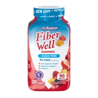 Fiber Well Sugar Free Gummies (Жевательные конфеты) Peach Strawberry Berry -- 5 g - 90 Gummies Vitafusion