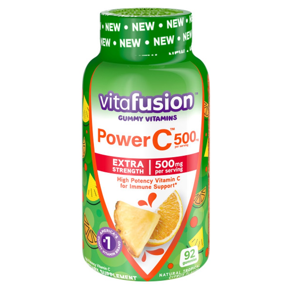 Жевательные конфеты для взрослых Vitafusion Power C™ Extra Strength Natural Tropical Citrus -- 500 мг -- 92 жевательные конфеты Vitafusion