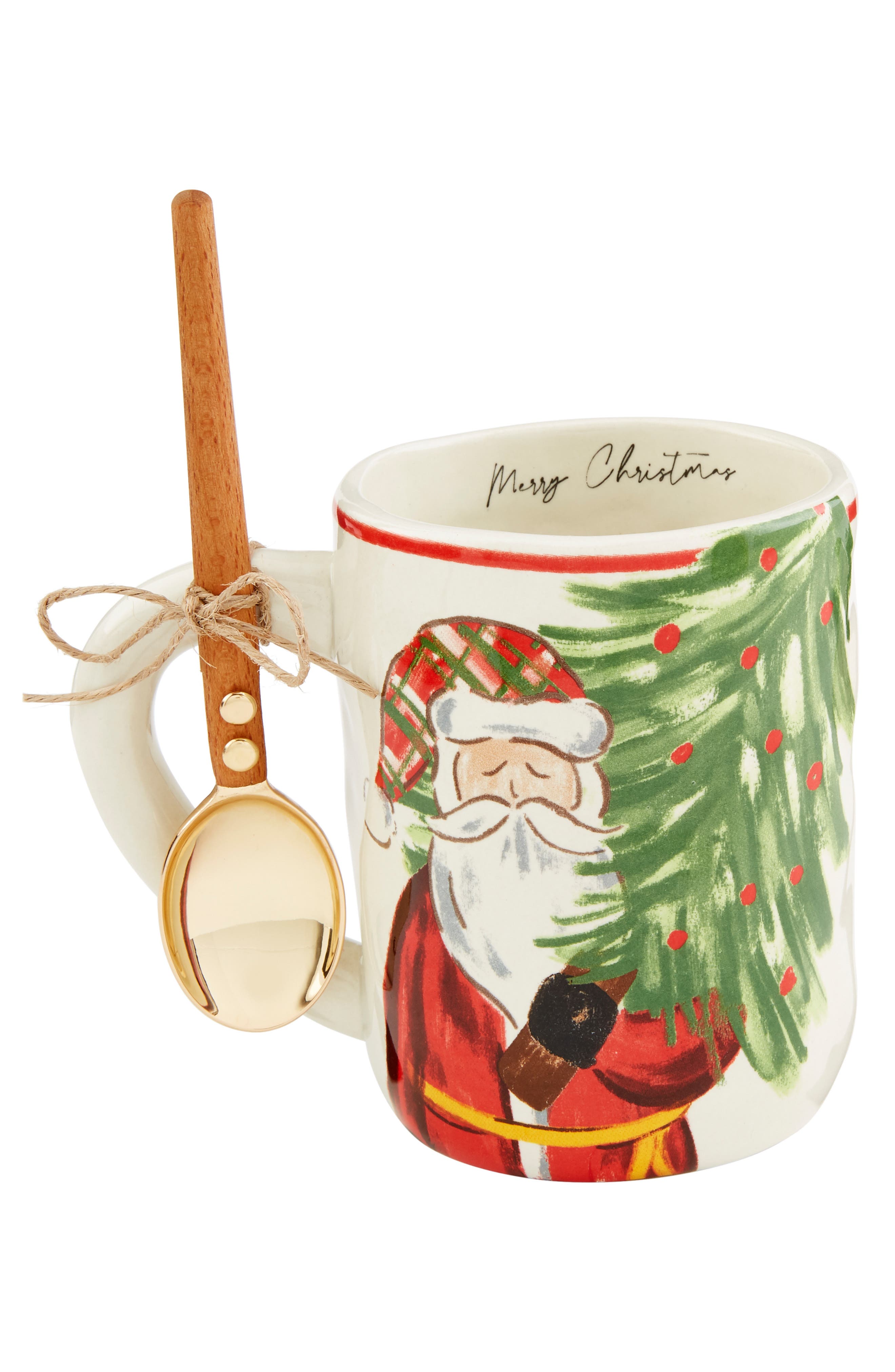 Santa Tree Tartan Mug Set Mud Pie