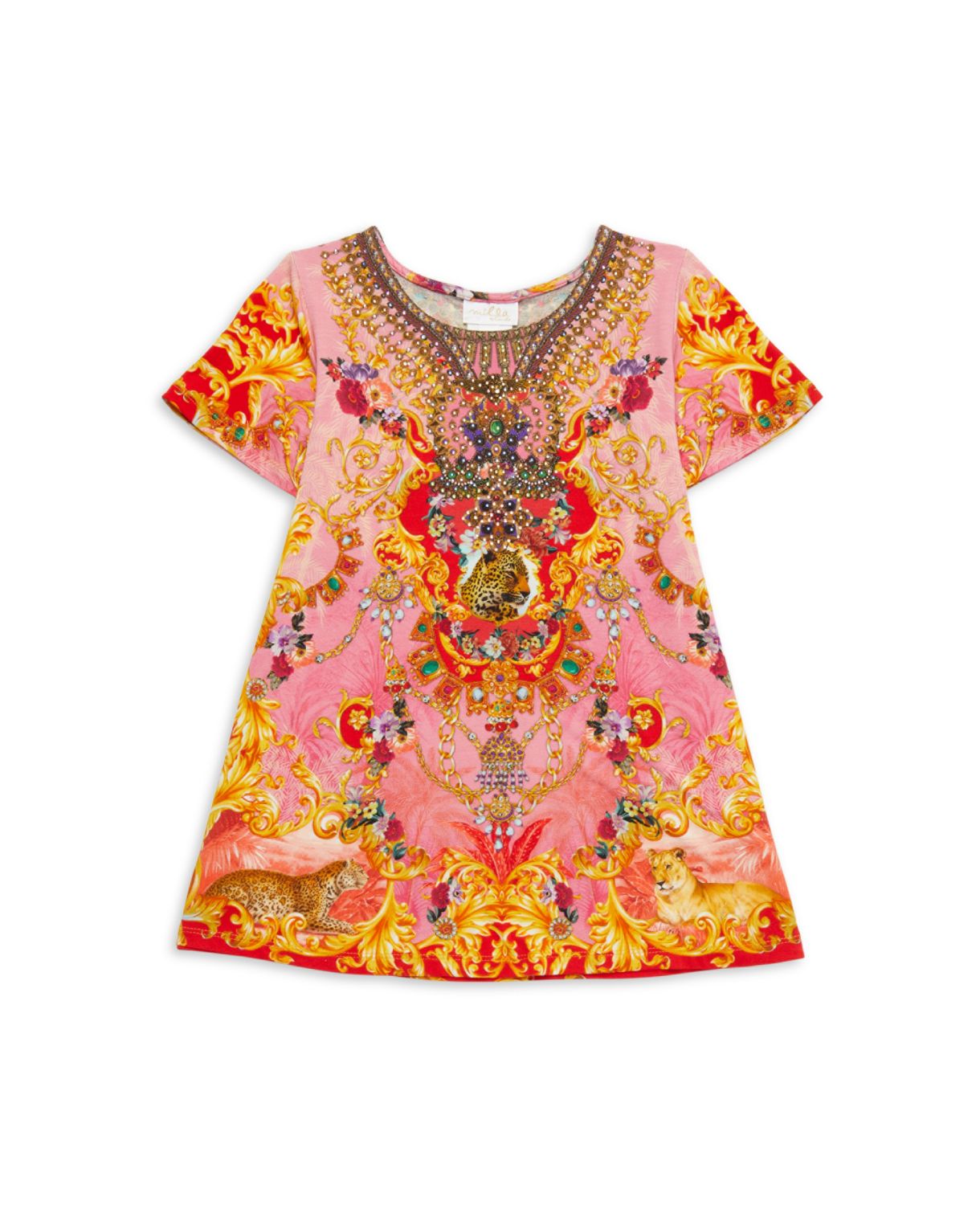Маленькая девочка &amp;amp; Платье трапециевидной формы с комбинированным принтом для девочек Milla by CAMILLA