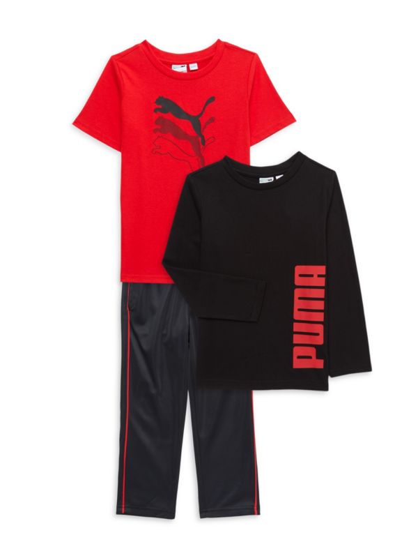 Комплект из трех футболок и штанов для маленького мальчика PUMA