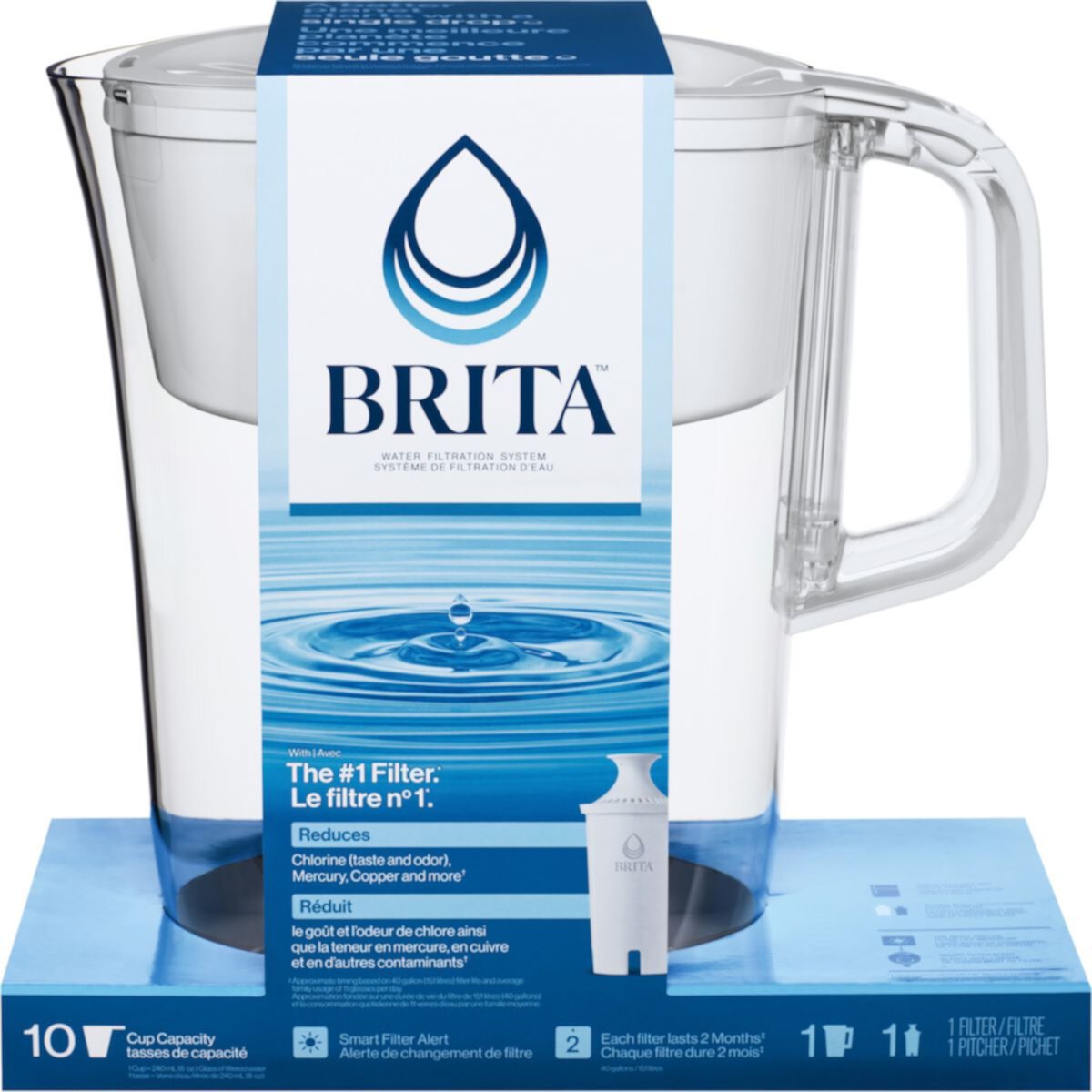 Кувшин с фильтром для воды Brita на 10 чашек со стандартным фильтром Brita