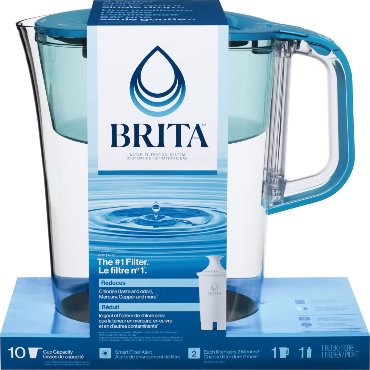 Кувшин с фильтром для воды Brita на 10 чашек со стандартным фильтром Brita