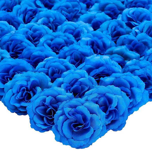 Bright Creations Artificial Silk Rose Flower Heads for Decorations (Dark Blue, 50 Pack) Juvale