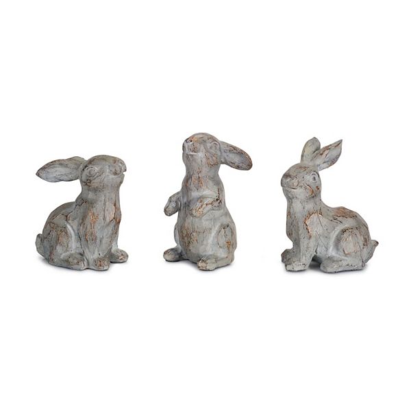 Set of 6 Rabbit Figurine Decorations 3.75&#34; Diva At Home