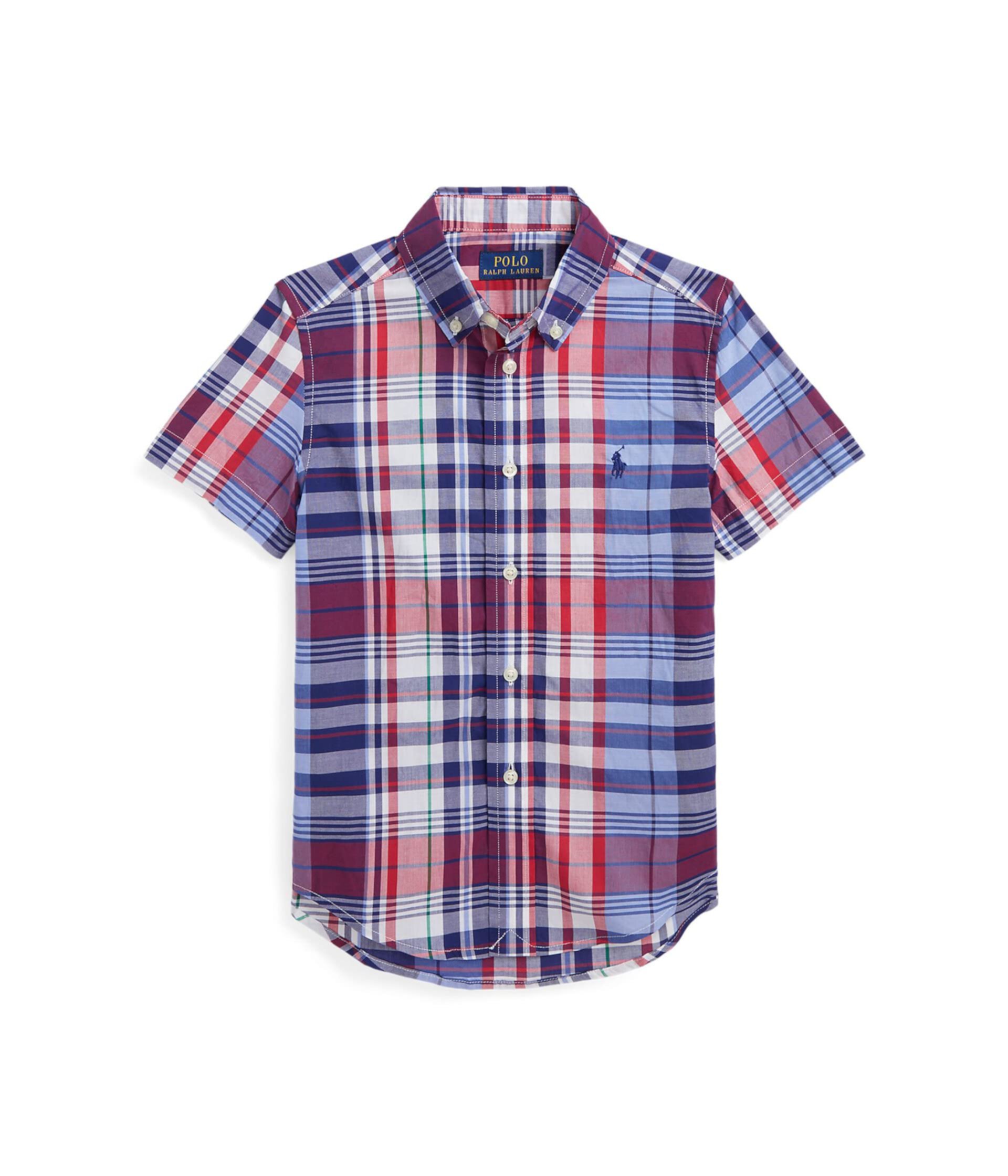 Рубашка с короткими рукавами из поплина с геометрическим рисунком (Маленькие дети) Polo Ralph Lauren