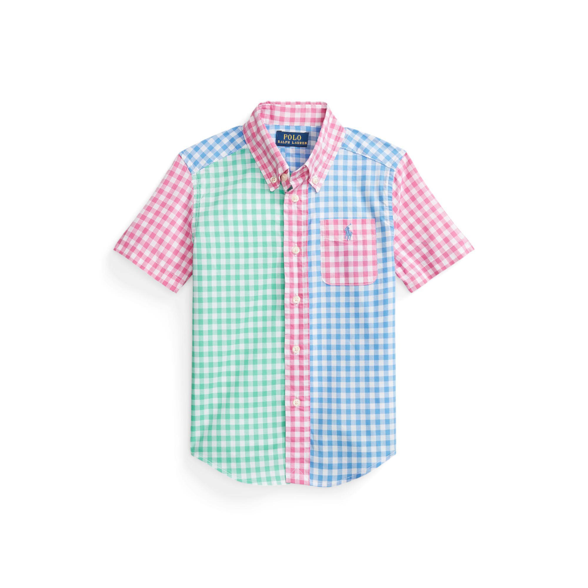 Веселая рубашка из поплина с короткими рукавами (для малышей) Polo Ralph Lauren