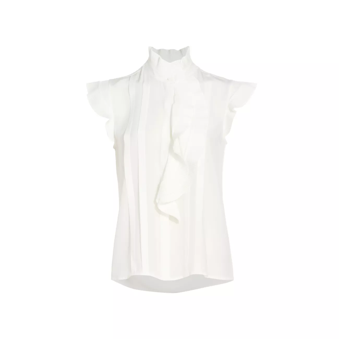 Шелковая плиссированная блузка с рюшами Chloe Elie Tahari