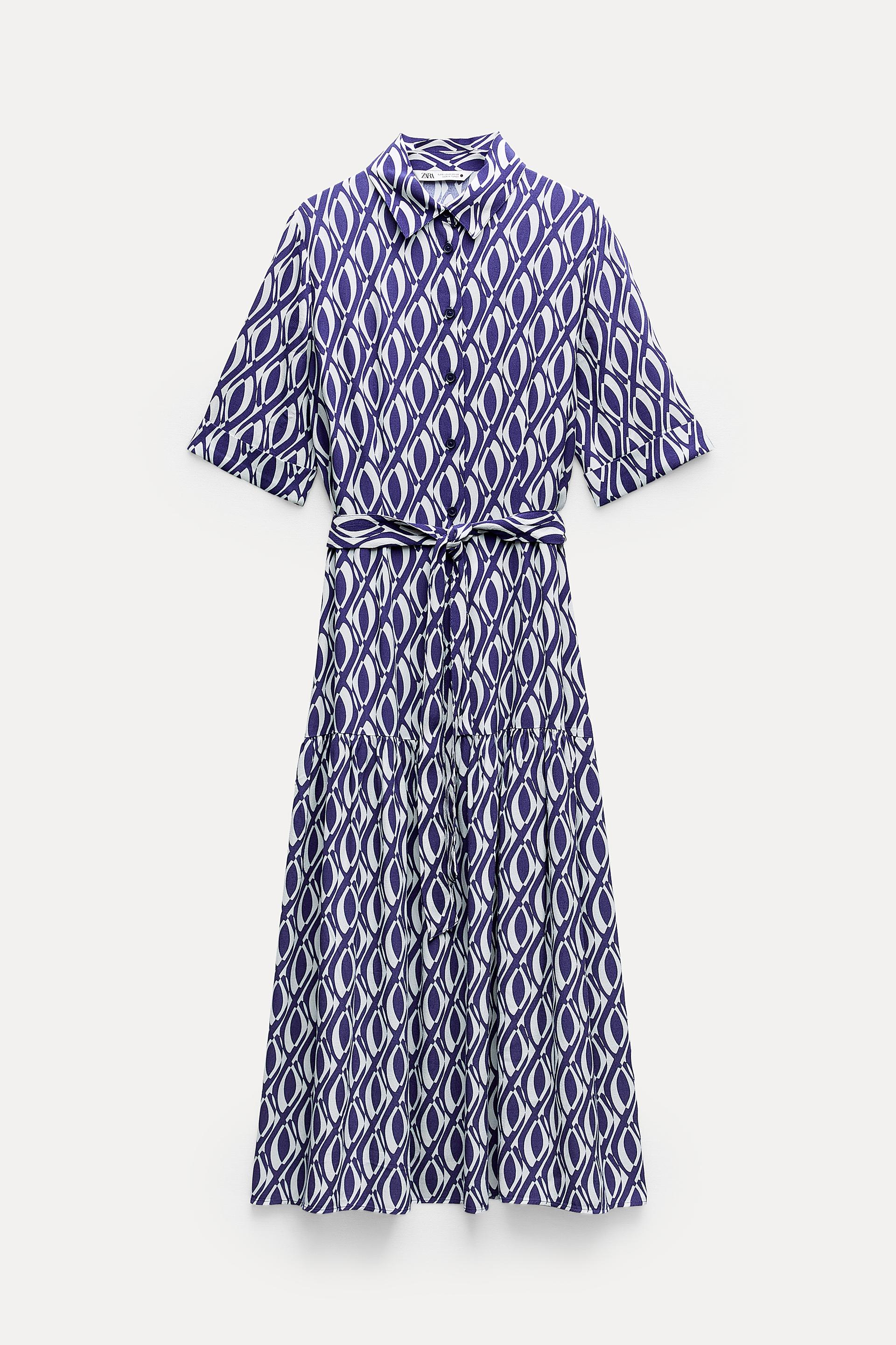 Женское Платье Midi из Вискозы Zara ZARA