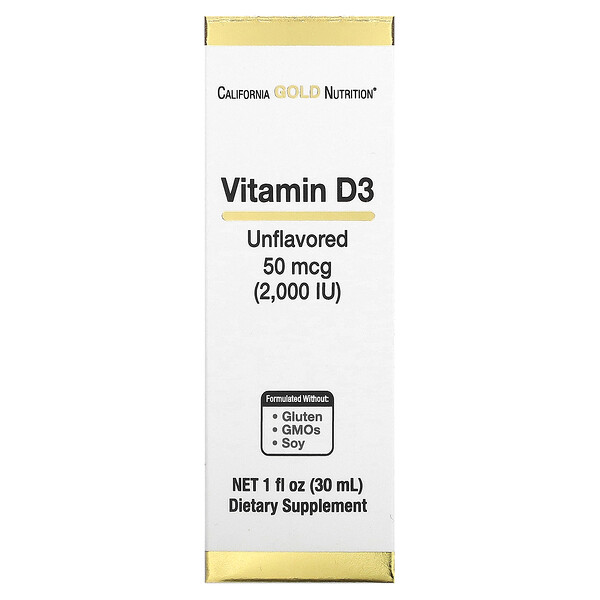 Витамин D3 - 2000 МЕ - 30 мл - California Gold Nutrition California Gold Nutrition