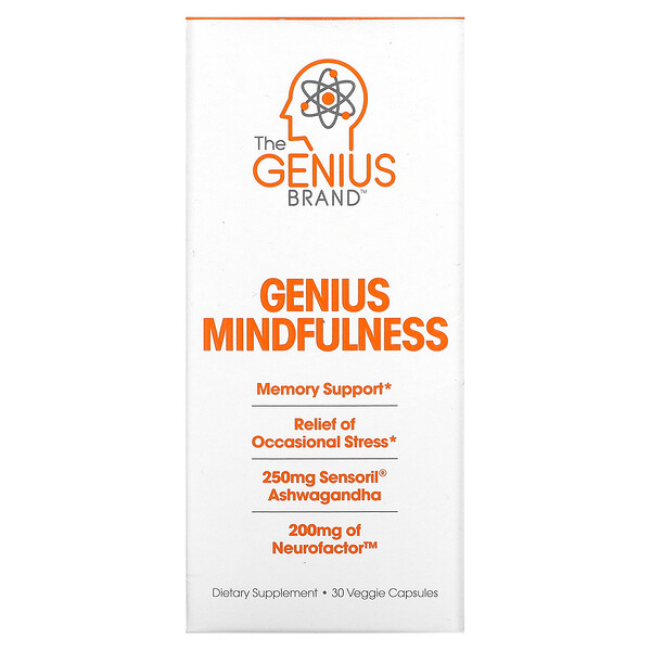 Genius Mindfullness, 30 растительных капсул The Genius Brand