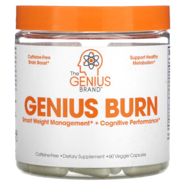 Genius Burn, Без кофеина, 60 растительных капсул The Genius Brand