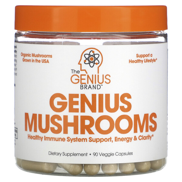 Genius Mushrooms, 90 растительных капсул The Genius Brand