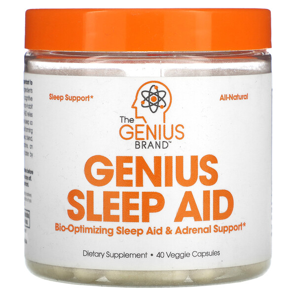 Genious Sleep Aid, 40 растительных капсул The Genius Brand