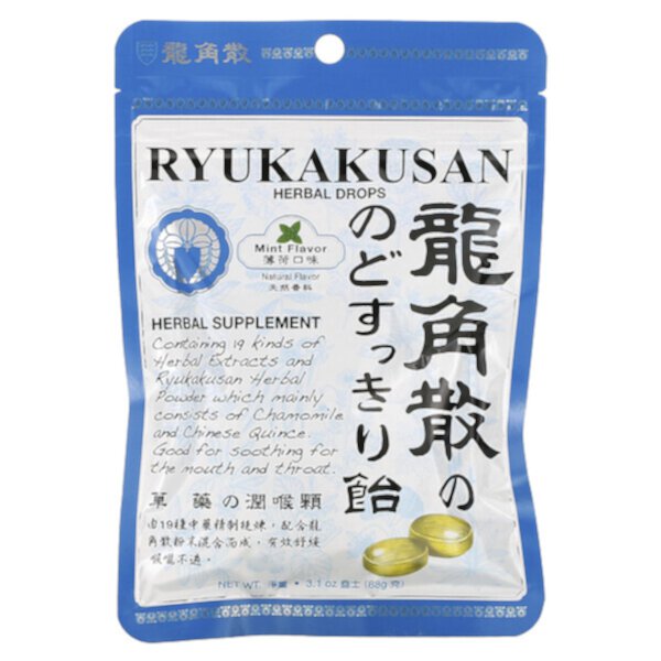 Травяные капли, мята, 3,1 унции (88 г) Ryukakusan