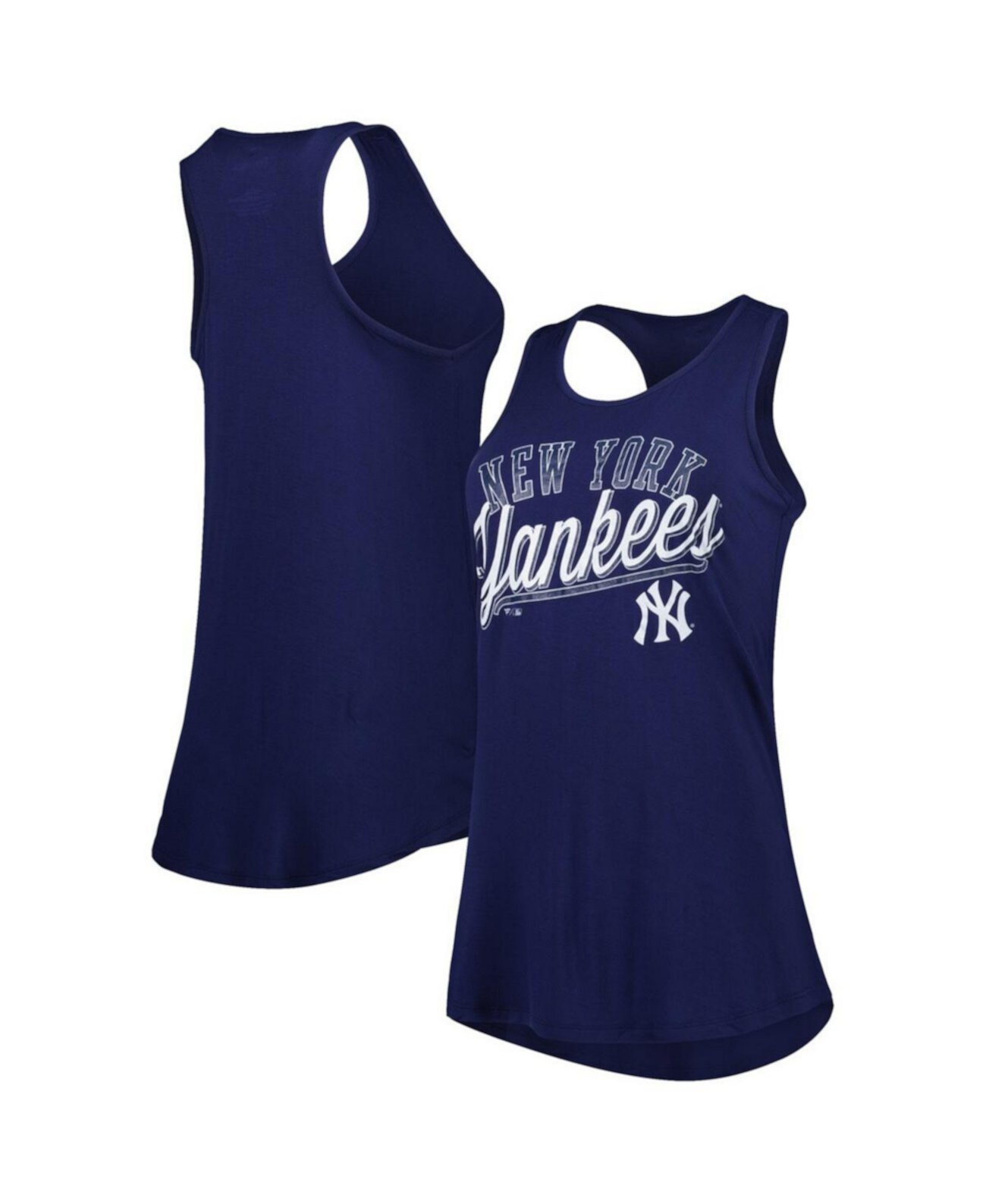 Женская темно-синяя майка New York Yankees Simplicity Swing Racerback с круглым вырезом Fanatics