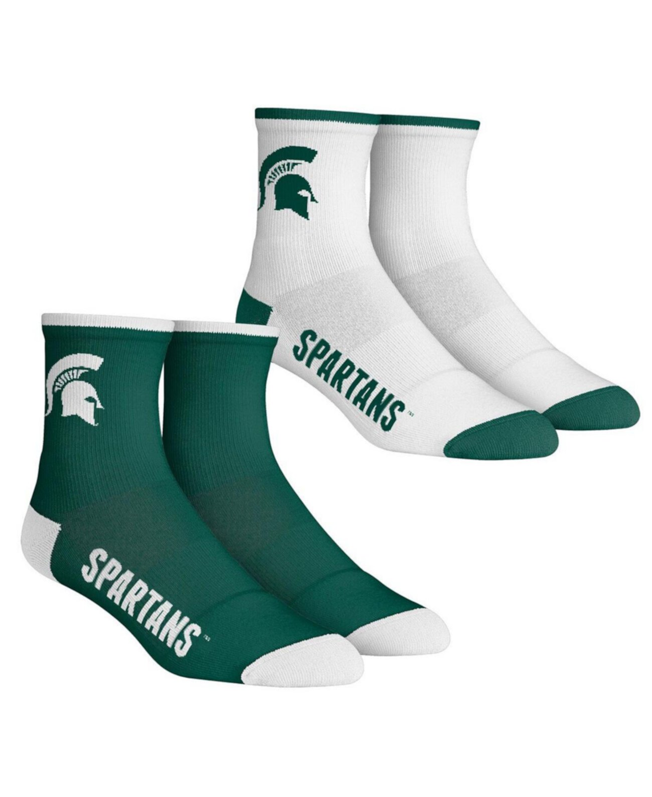 Мужские носки Michigan State Spartans Core Team, комплект из 2 носков длиной в четверть длины Rock 'Em