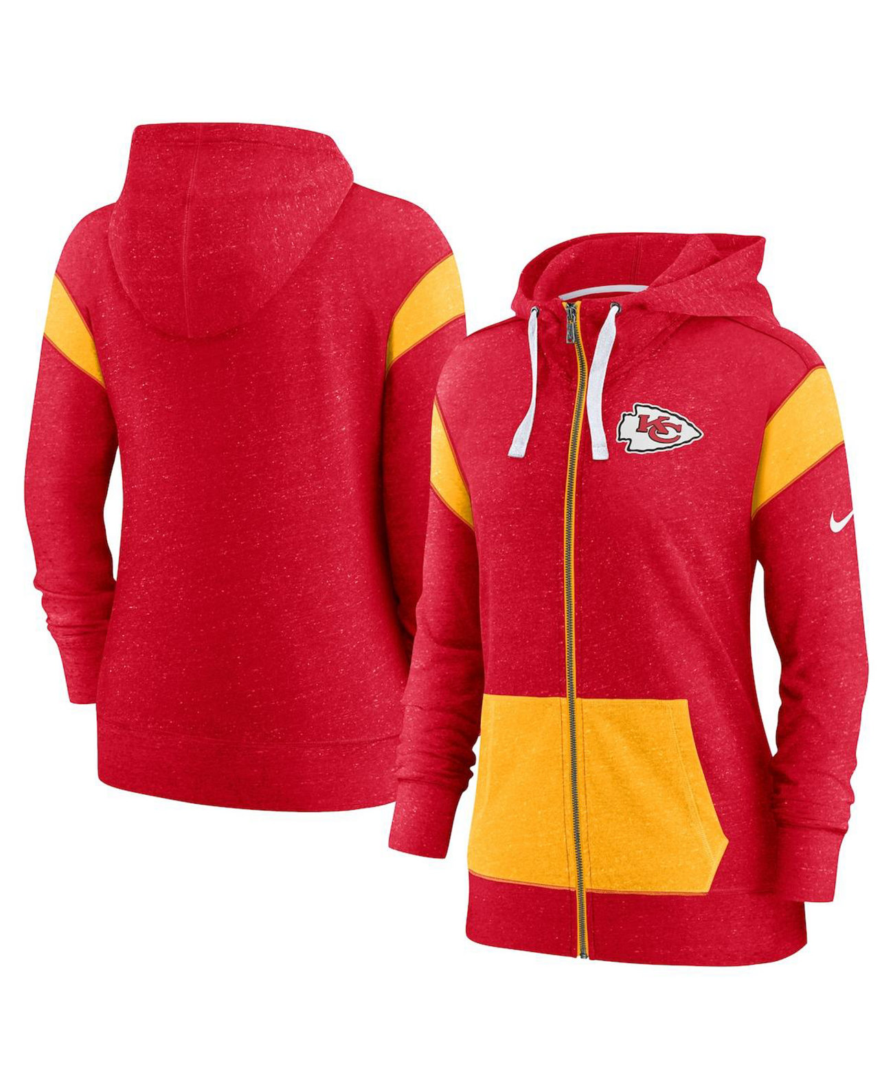 Красно-золотая женская худи Kansas City Chiefs Monaco с молнией во всю длину Nike