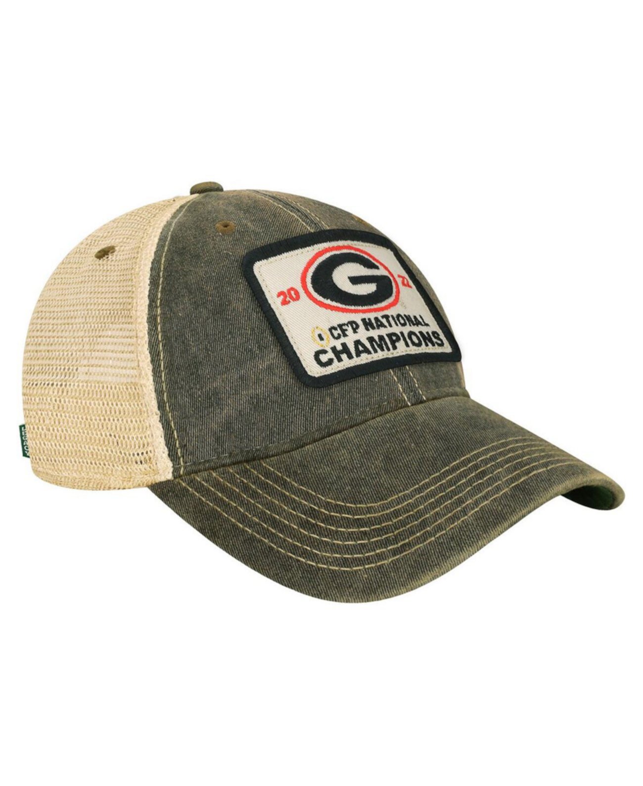 Мужская черная регулируемая кепка Georgia Bulldogs College Football Playoff 2022 National Champions Lockup Patch Trucker Legacy Athletic