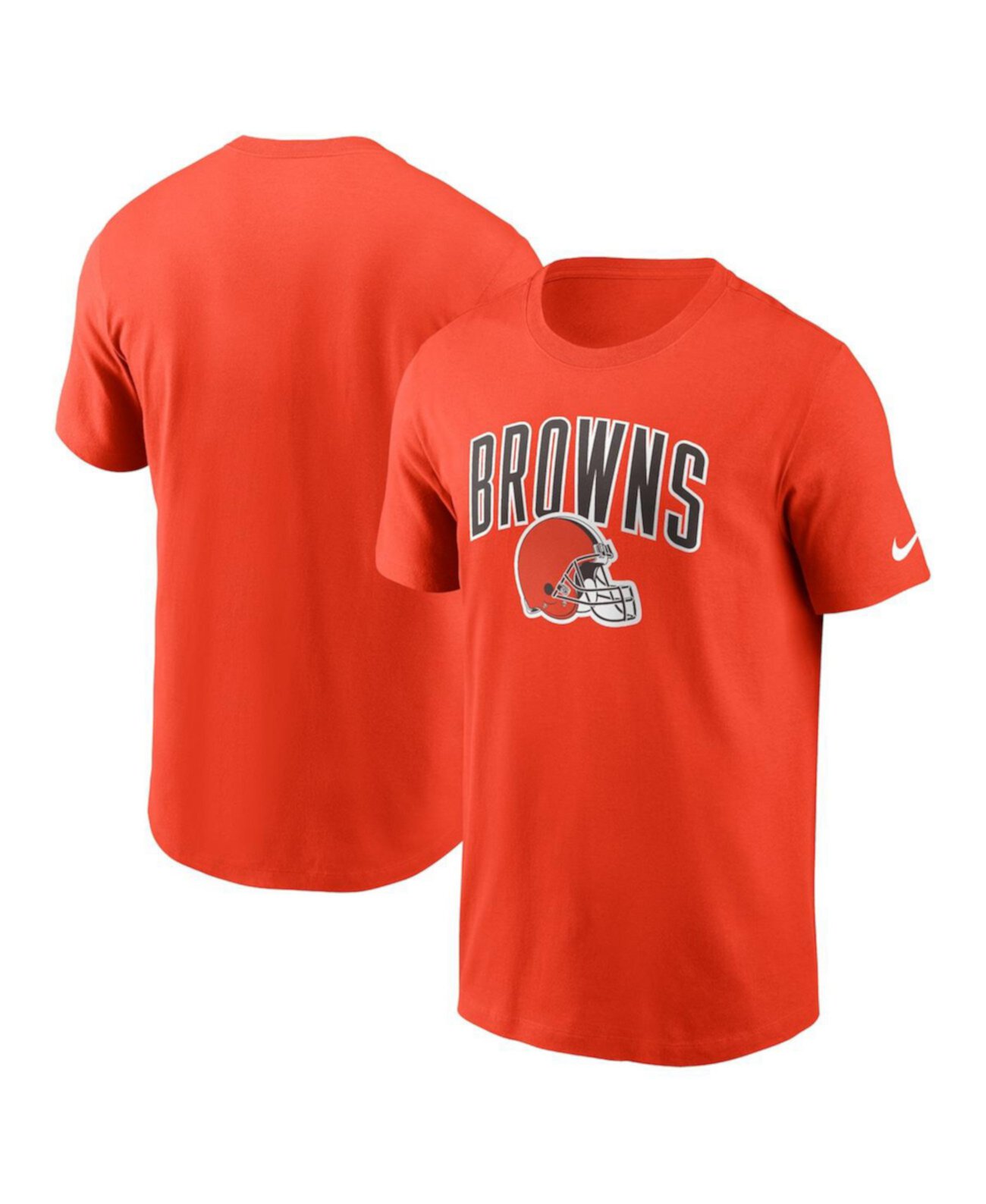 Оранжевая мужская футболка Nike Cleveland Browns с коротким рукавом, 100% хлопок Nike