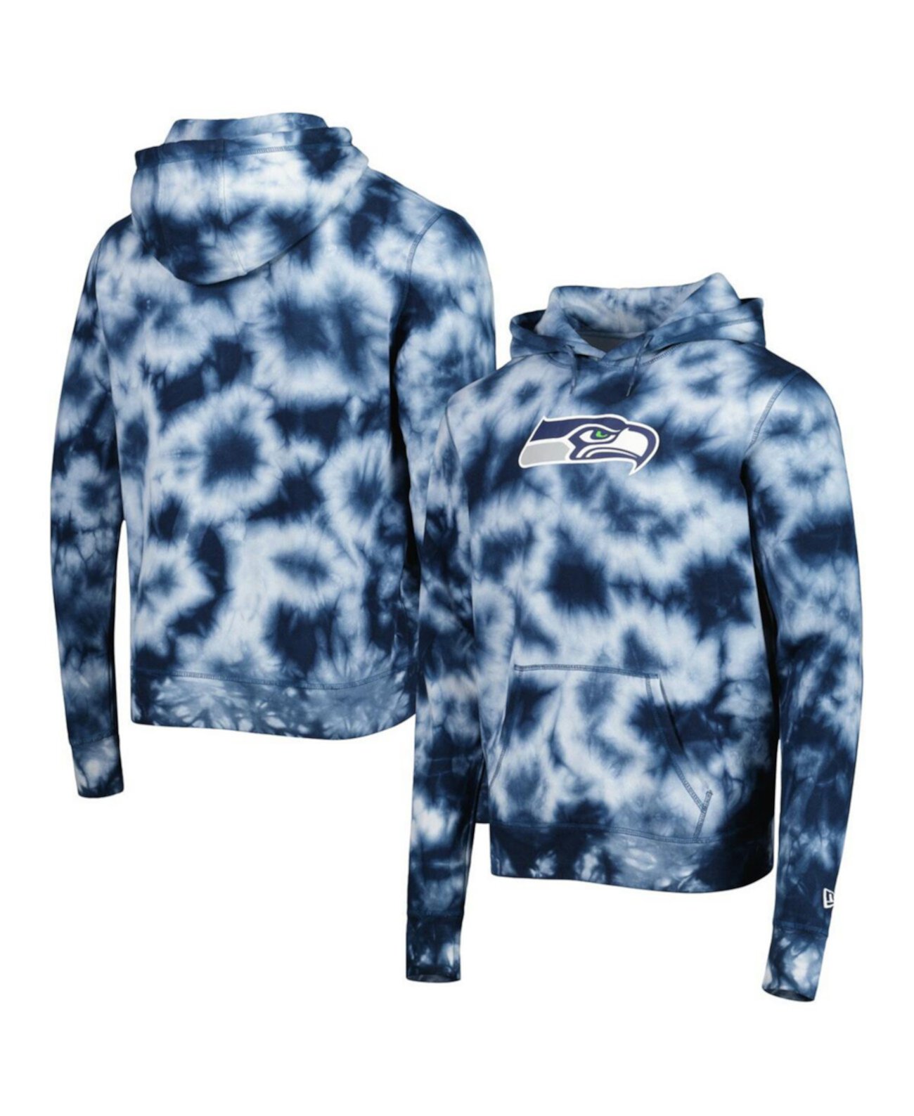 Мужской пуловер с капюшоном с принтом Tie-Dye Team Navy Seattle Seahawks New Era