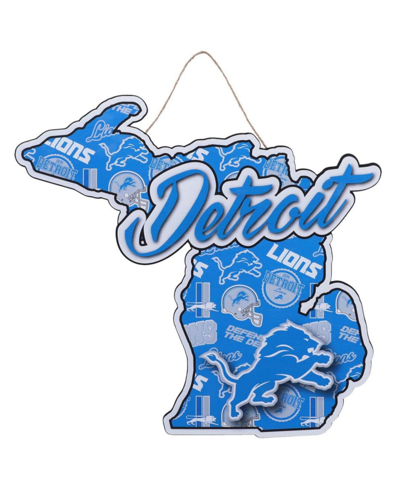 Вырубной государственный знак Detroit Lions 10,5 x 15 дюймов для мужчин и женщин FOCO