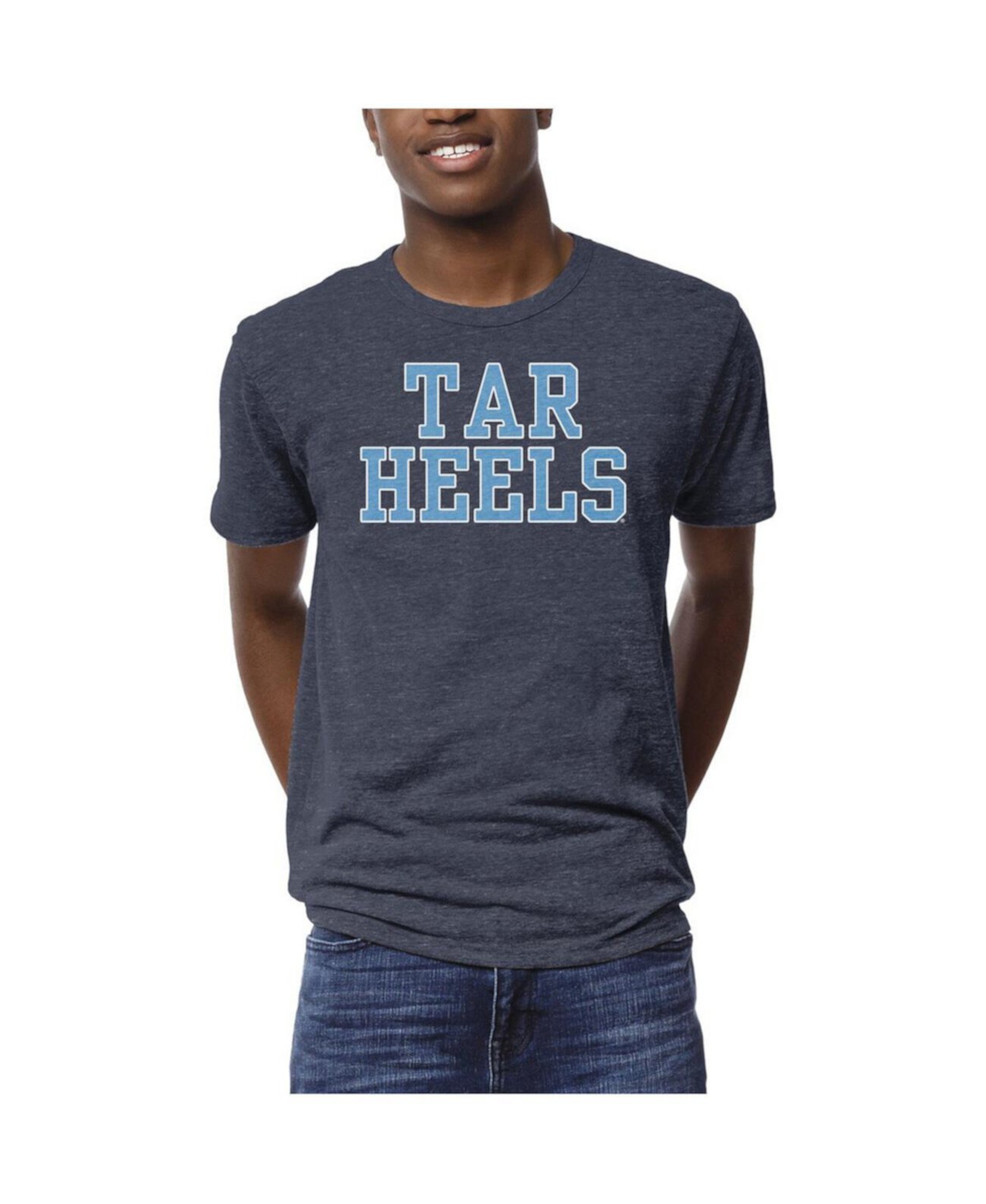 Мужская футболка темно-синего цвета North Carolina Tar Heels Local Victory Falls Tri-Blend League Collegiate Wear